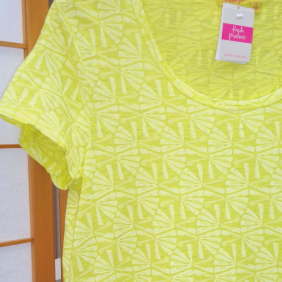 FRESH PRODUCE Sasha T tunic Lemondrop Yellow Asymmetrical Hem - Picture 4 of 6